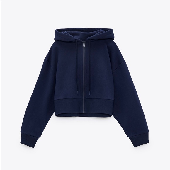 NWT ZARA LIMITLESS CONTOUR COLLECTION 11 CROPPED SWEATSHIRT SIZE S 5584/433/430 - Picture 1 of 6